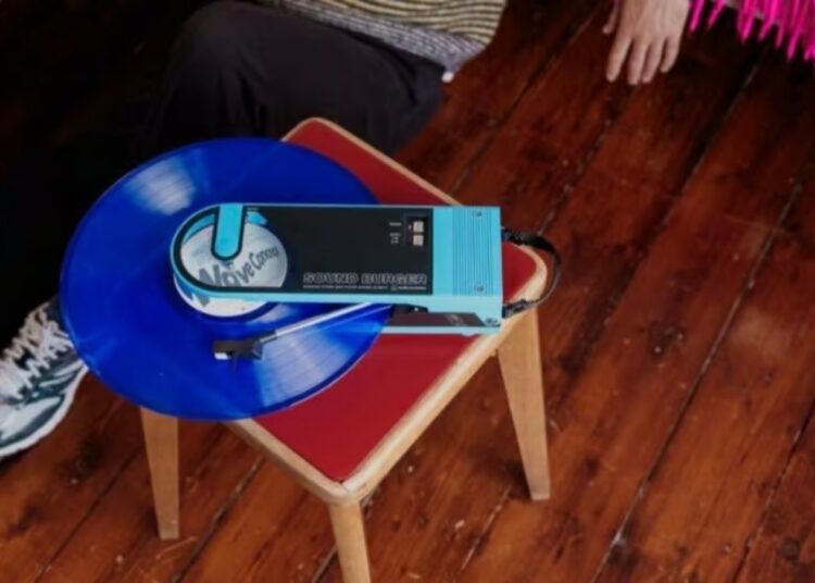Audio-Technica Sound Burger AT-SB727 in blue, lifestyle shot