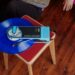 Audio-Technica Sound Burger AT-SB727 in blue, lifestyle shot