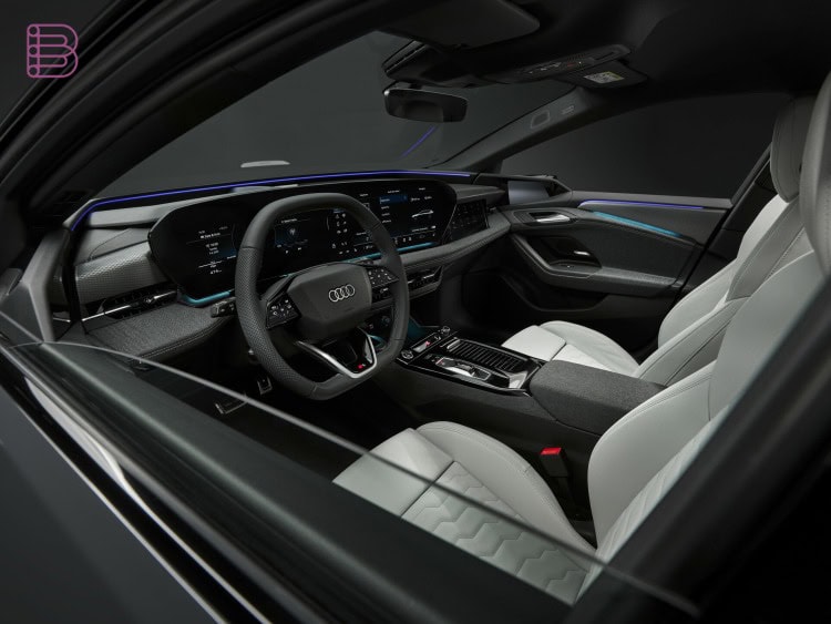Audi Spotify app runs on the curved MMI display of the Audi A6 e-tron