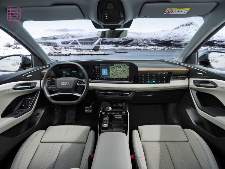Audi Q6 e-tron interior with MMI and front passenger display