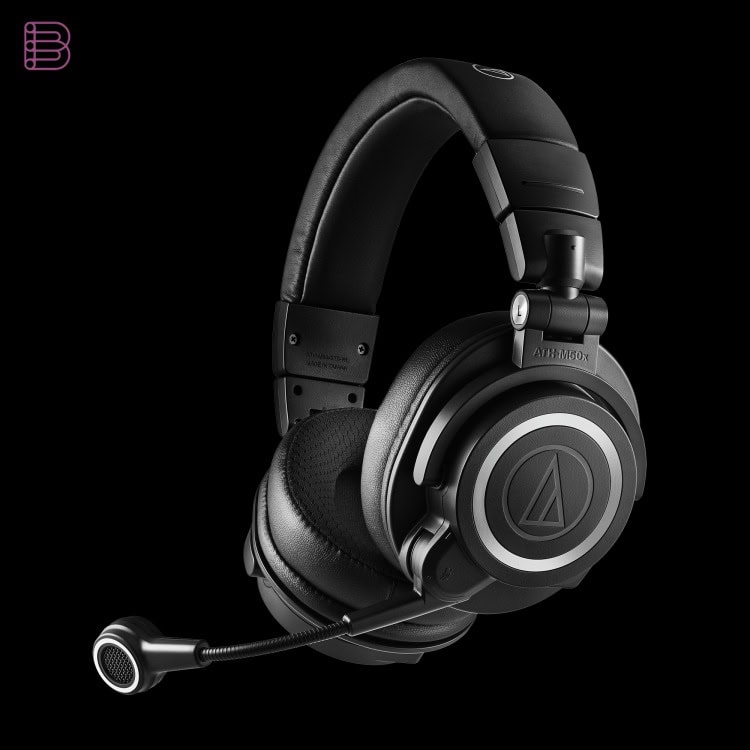 Audio-Technica ATH-M50xSTS-WL headset with boom microphone