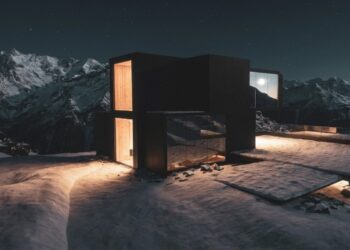 Beyerdynamic Infinity Studio architectural render on the Schwarzkogel above Sölden, Austria