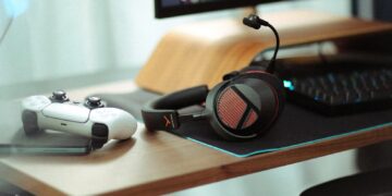 beyerdynamic MMX 130 wireless gaming headset on a gaming desk