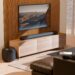Bluesound Apple Music on BluOS, PULSE CINEMA soundbar and PULSE SUB wireless subwoofer in black