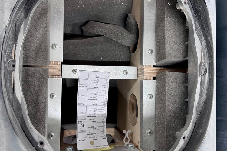 Matrix bracing inside an 800 Series cabinet with sanding checklist