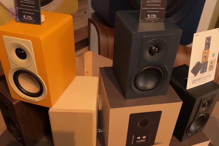 DALI Kupid compact loudspeakers in yellow and black