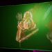 Samsung Odyssey OLED G8 G80SH gaming monitor showing a colourful chameleon