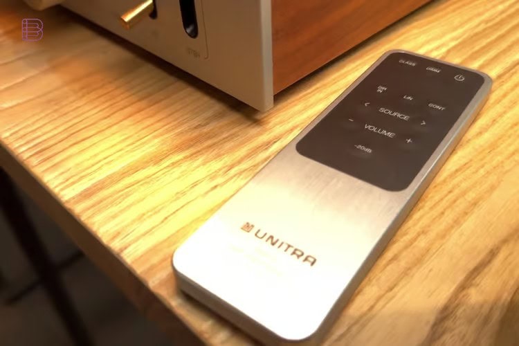 Unitra remote control on a wooden table