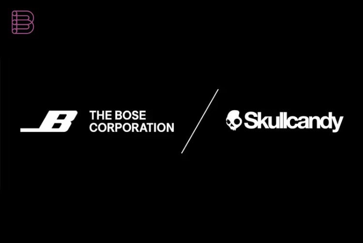 Bose Skullcandy acquisition announcement graphic with both brand logos