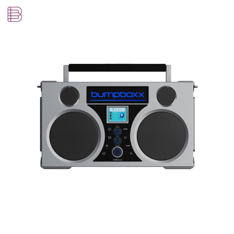 Bumpboxx Retroboom boombox in Classic Silver