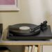 Cambridge Audio Spira turntable in black on a shelf