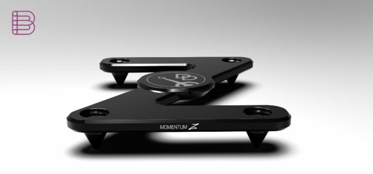 The black-finish Momentum Z Amplifier Stands, shown on their own