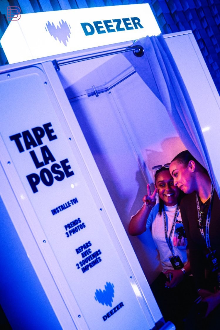 Deezer AI Music Toggle Purple Door booth with branded signage
