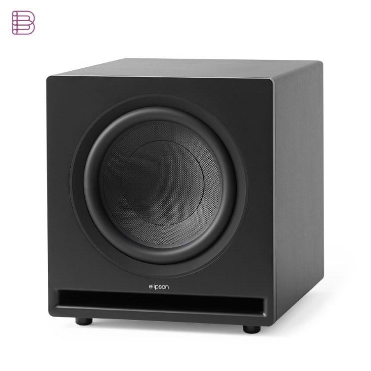 Elipson Premium Sub subwoofer with grille removed showing driver