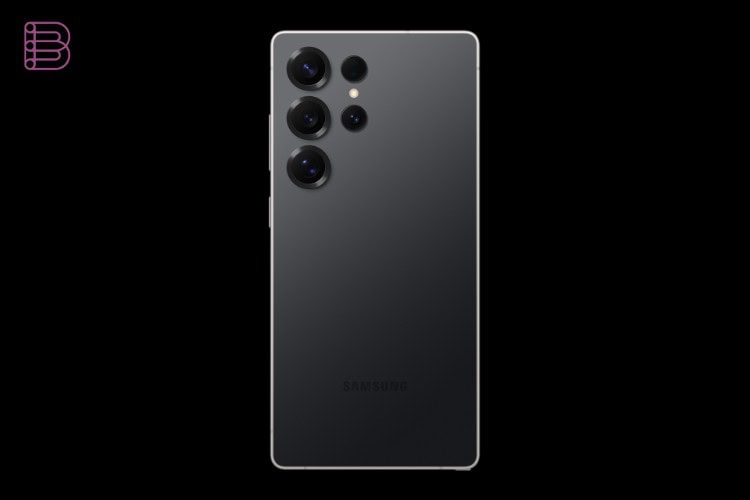 Back view of the Samsung Certified Re-Newed Galaxy S25 Ultra in Titanium Black