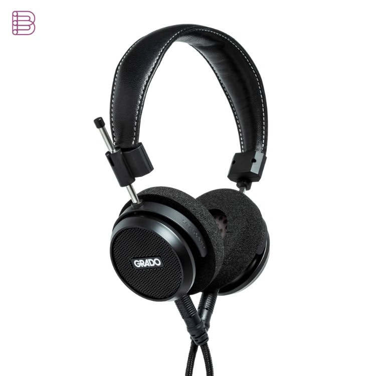 Grado Signature S150 headphones 3/4 view with Grado logo