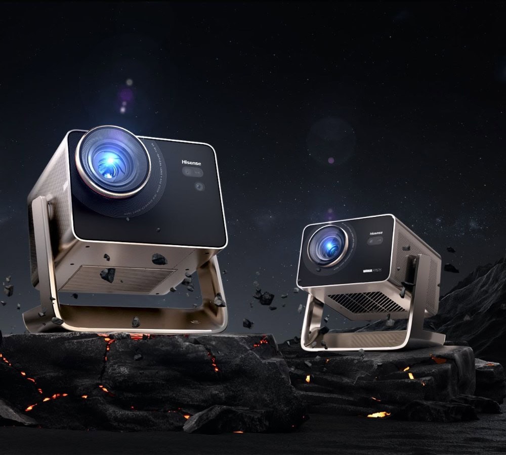 Hisense C3 Projector Family: the C3 Ultra Max in the foreground next to the smaller C3 Ultra