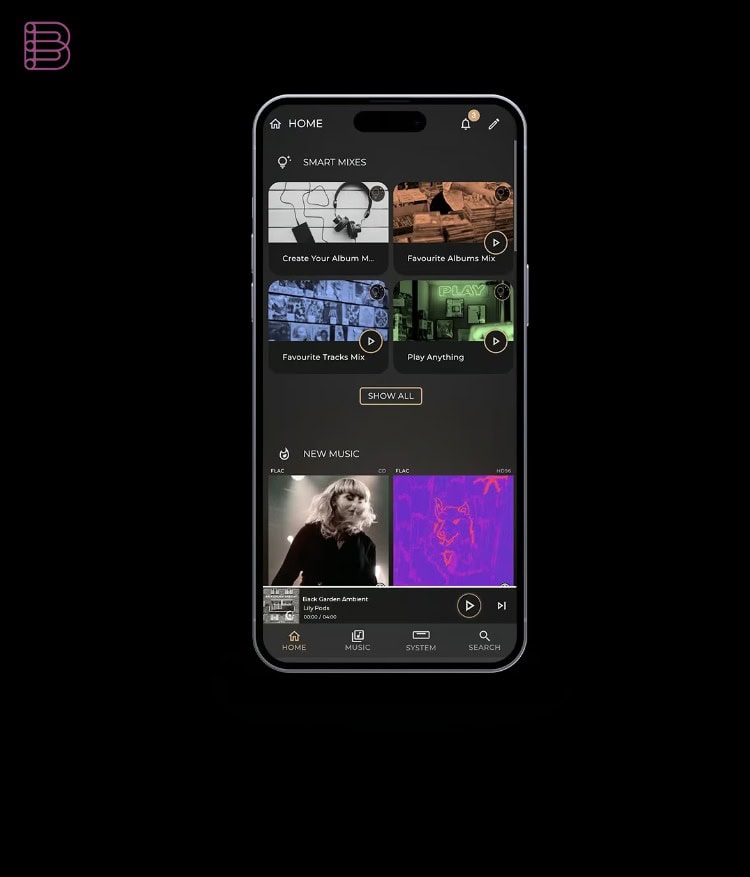 Innuos Sense app on a smartphone