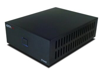 IOTAVX B:ound compact stereo power amplifier, 3/4 angle view