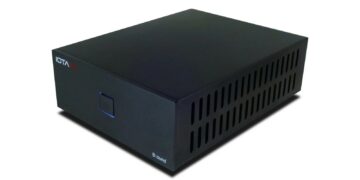 IOTAVX B:ound compact stereo power amplifier, 3/4 angle view