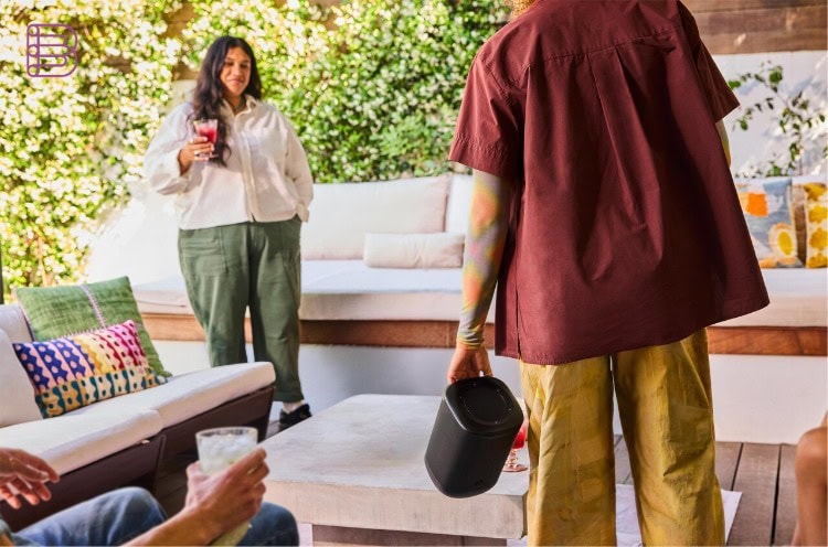 JBL Cove P1 portable speaker with Dolby Atmos, part of the JBL multi-room lineup