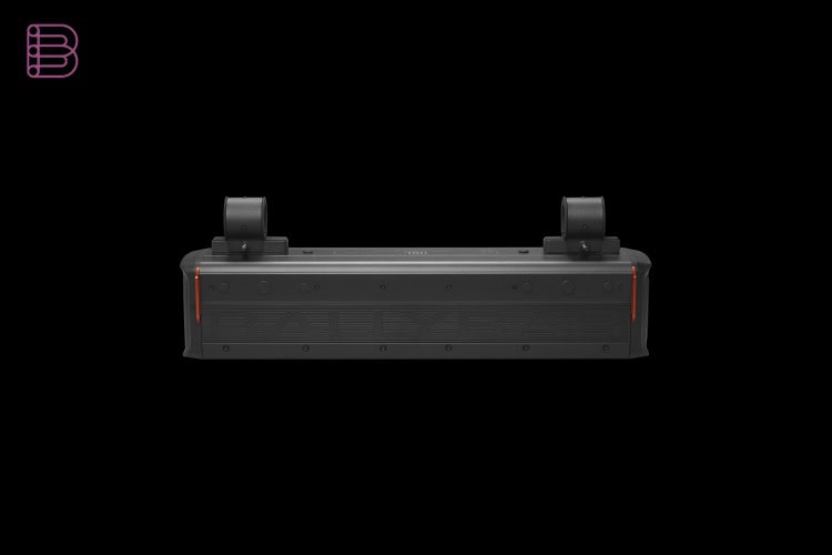 JBL RALLYBAR 2 soundbar at JBL SEMA Show 2026, seen from the back