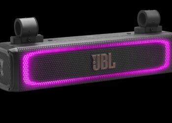 JBL RALLYBAR 2 soundbar with LED lighting, shown at SEMA Show 2026