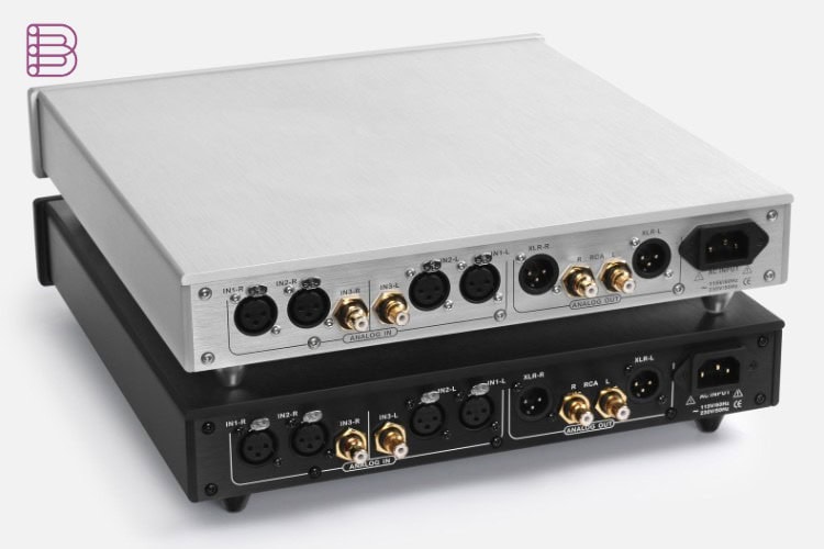 Ladder Chopin II preamplifier rear panel with XLR and RCA connections