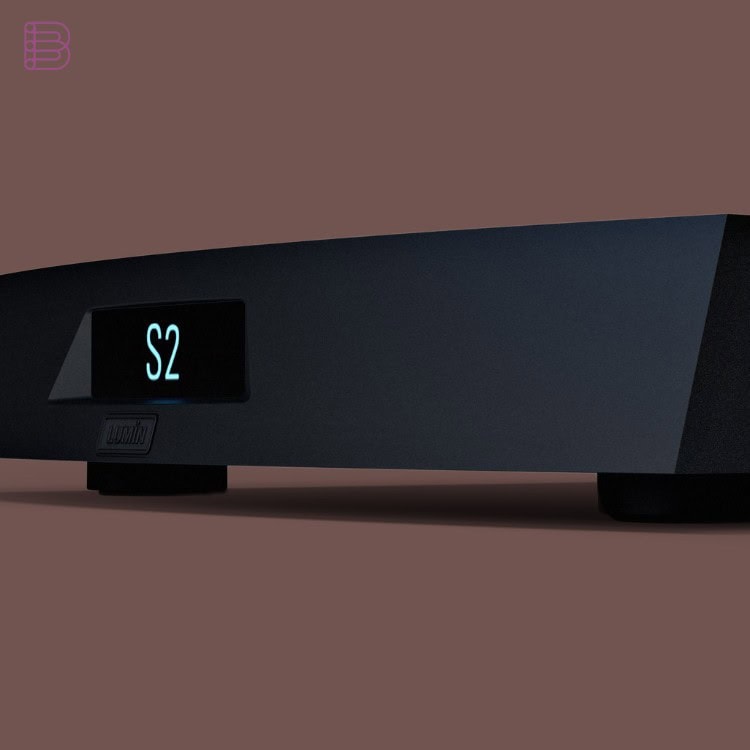 Close-up of the LUMIN S2 network streamer front panel and display