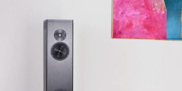 Magico A3 floorstanding loudspeaker in a living room