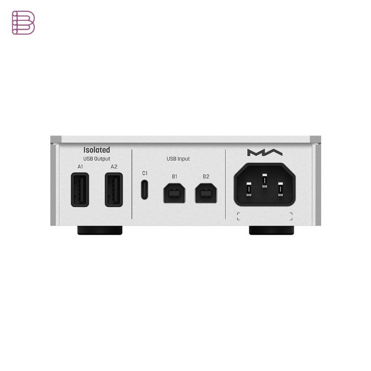Rear panel of the Matrix Audio SU-1 showing isolated USB outputs and USB inputs