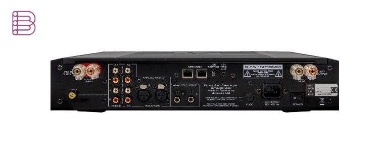 MOON 341 integrated amplifier rear panel connections