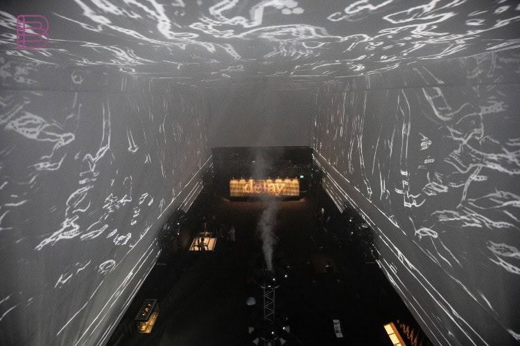 Panasonic Factory International projection installation, Atmospheric Memory by Rafael Lozano-Hemmer