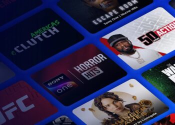 Live TV on PS5 wall of channels and shows