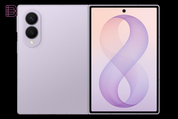Samsung Galaxy Z8 Fold8 shown from the front and back in Lavender