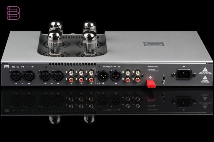 Rear panel of the Schiit Freya 2 preamplifier