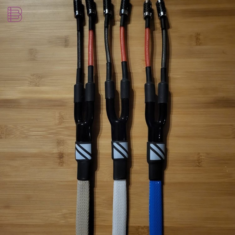 Bi-wire jumper cables used to connect the Semmaa Audio Reality One filter to its driver sections