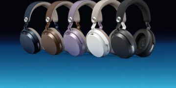 Lineup of Sennheiser MOMENTUM 5 Wireless headphones in multiple colour finishes including the new Lavender hue