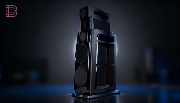 Sigma Acoustics MAAT Vector XAC loudspeaker in a three-quarter view