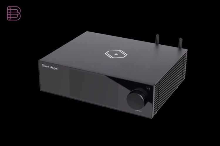 Silent Angel H1 music hub in black seen from above