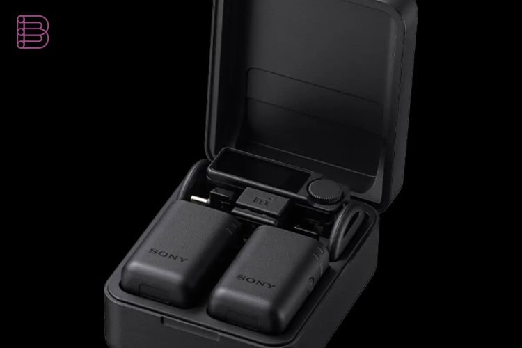 Sony ECM-W5 wireless microphone kit in its charging case