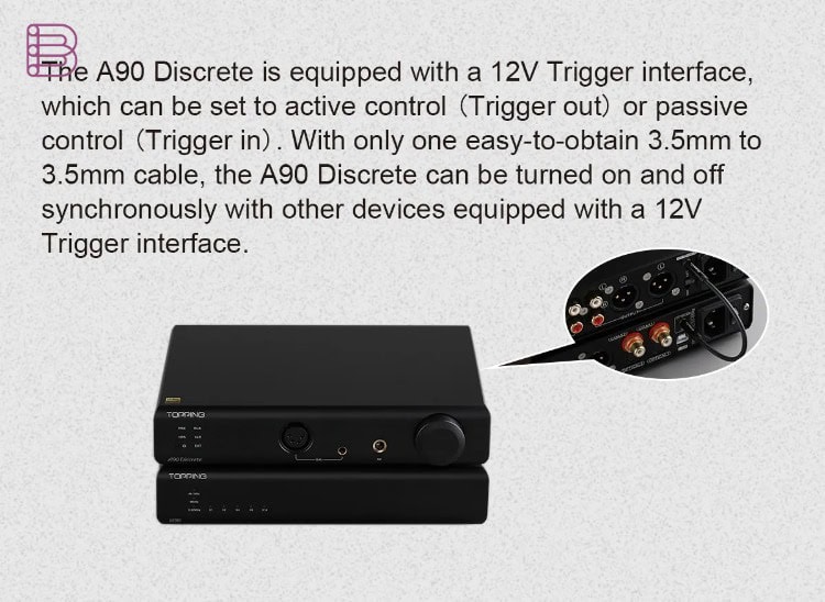 Topping A90 Discrete headphone amplifier in a stacked desktop system