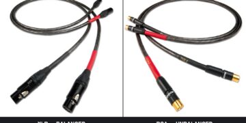 Balanced vs unbalanced: XLR connectors next to RCA connectors on the same Nordost Tyr 2 interconnect cable