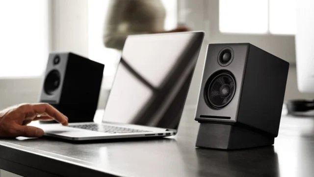 The A2+ just got its biggest wireless upgrade yet. Audioengine's A2+ Gen 3 adds aptX Adaptive Bluetooth and USB-C, in 5 hand-finished colors. Link in bio for the full story. #Audioengine #A2Plus #DesktopSpeakers #Bluetooth #HiFi #HighEndAudio #Audiophile #DeskSetup