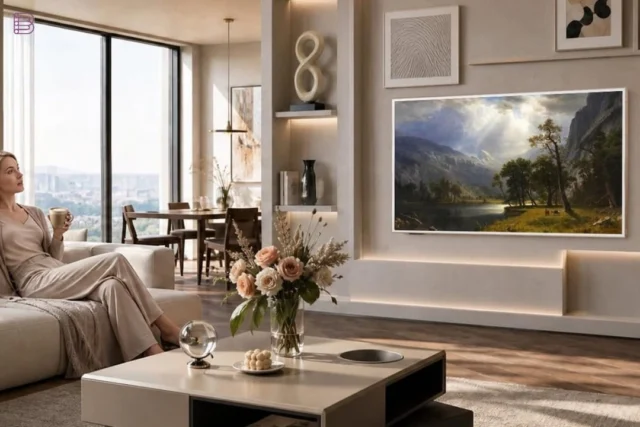 Toshiba REGZA ArtVision G700S: 4K QLED, 1.2-inch profile, White Oak frame, 3,000+ subscription-free artworks. From $1,099.99. Link in bio. #toshiba #arttv #qled #firetv #hometheater #artvision